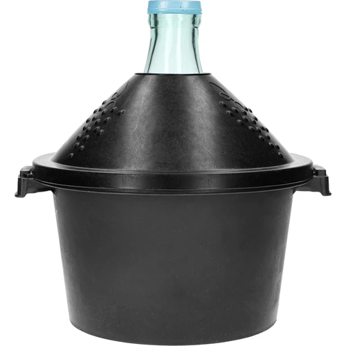 Glazen wijnballon 5 L - in kunststof mand  - 1 ['gans', ' demijohn', ' wijnballon in plastic mand', ' wijnballon', ' ballon voor wijn', ' wijnkan', ' wijnfles', ' glazen ballon', ' fermentatieballon', ' ballon 5 liter', ' smalhals glazen ballon', ' ballon met kunststof mand']