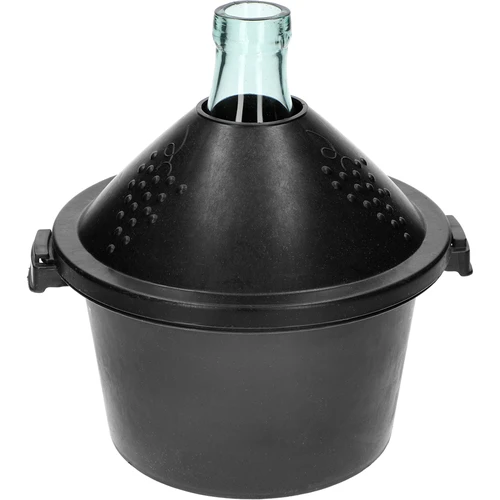 Glazen wijnballon 5 L - in kunststof mand - 3 ['gans', ' demijohn', ' wijnballon in plastic mand', ' wijnballon', ' ballon voor wijn', ' wijnkan', ' wijnfles', ' glazen ballon', ' fermentatieballon', ' ballon 5 liter', ' smalhals glazen ballon', ' ballon met kunststof mand']