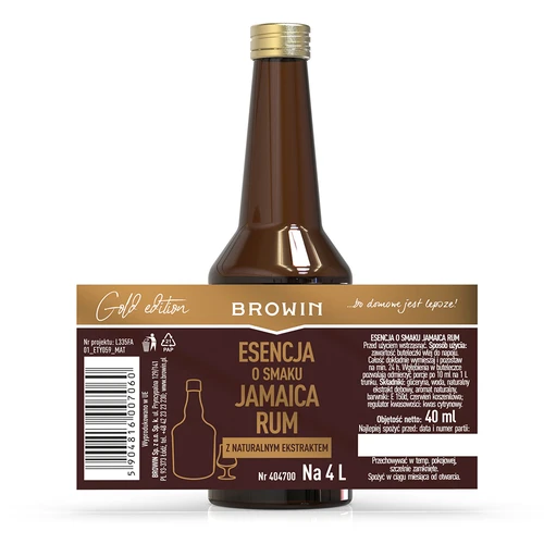 Gold Essence met Jamaica Rum smaak voor 4 L, 40 ml - 5 ['rum extract', ' donkere rumessence', ' donkere rumaroma', ' essence voor zelfgemaakte drank', ' browin essence', ' natuurlijke aroma', ' natuurlijke eikenextract']