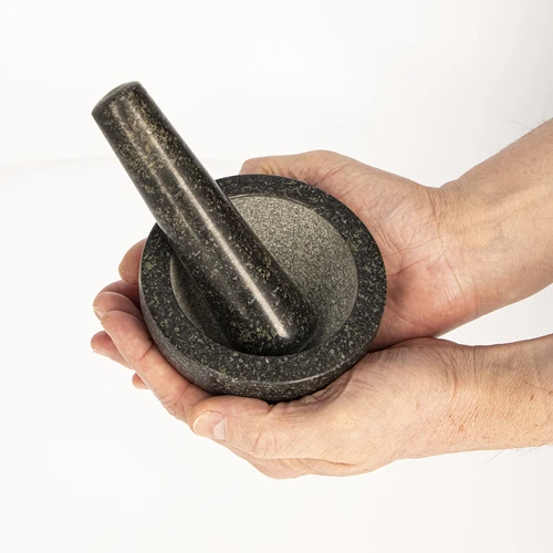 Granieten keuken vijzel - 10cm - 5 ['granit vijzel', ' vijzel met stamper', ' stenen vijzel', ' vijzel van steen', ' keuken vijzel', ' vijzel voor kruiden']