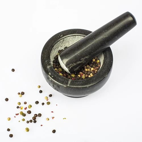 Granieten keuken vijzel - 10cm - 3 ['granit vijzel', ' vijzel met stamper', ' stenen vijzel', ' vijzel van steen', ' keuken vijzel', ' vijzel voor kruiden']