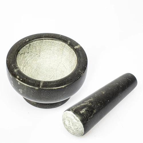 Granieten keuken vijzel - 10cm - 2 ['granit vijzel', ' vijzel met stamper', ' stenen vijzel', ' vijzel van steen', ' keuken vijzel', ' vijzel voor kruiden']