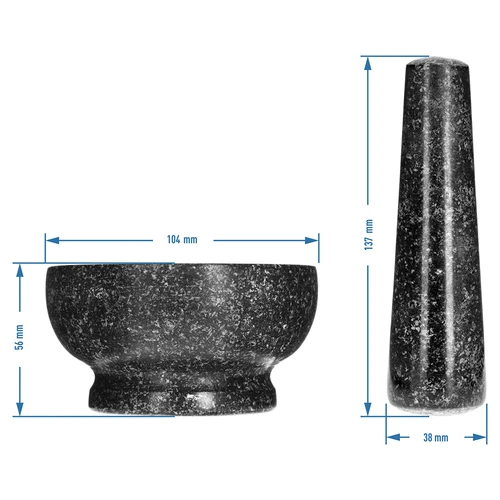 Granieten keuken vijzel - 10cm - 9 ['granit vijzel', ' vijzel met stamper', ' stenen vijzel', ' vijzel van steen', ' keuken vijzel', ' vijzel voor kruiden']