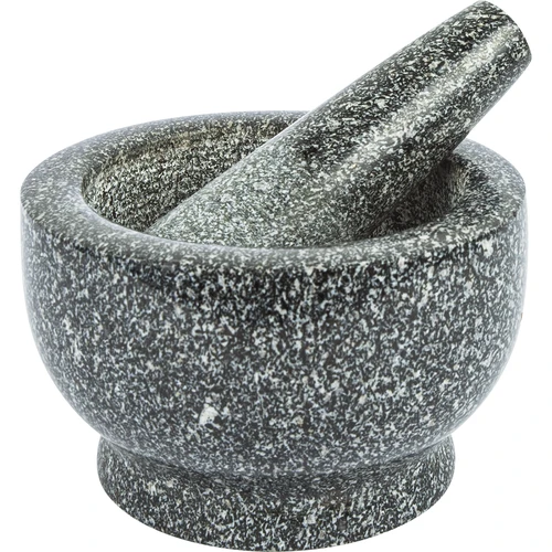 Granieten keuken vijzel met stamper  - 1 ['granit vijzel', ' vijzel met stamper', ' stenen vijzel', ' vijzel van steen', ' keuken vijzel', ' vijzel voor kruiden']