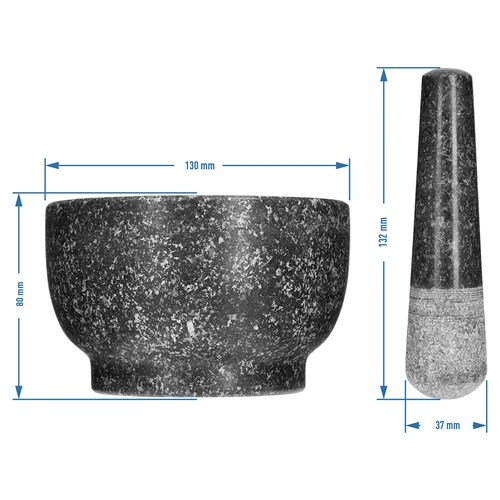Granieten keuken vijzel met stamper - 8 ['granit vijzel', ' vijzel met stamper', ' stenen vijzel', ' vijzel van steen', ' keuken vijzel', ' vijzel voor kruiden']