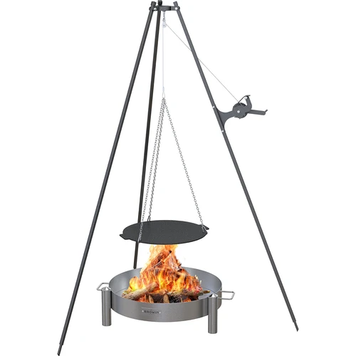 Grillpan, gietijzer, ø 44 cm - 12 ['gietijzeren pan', ' grillpan', ' grote gietijzeren pan', ' hangende pan', ' pan op poten', ' grillen', ' gietijzer voor grillen', ' pan voor driepoot', ' grillen in gietijzeren schalen', ' aantrekkelijk grillen', ' universele gietijzeren pan', ' grillset', ' wat als cadeau', ' anders grillen', ' feestje bij de grill']