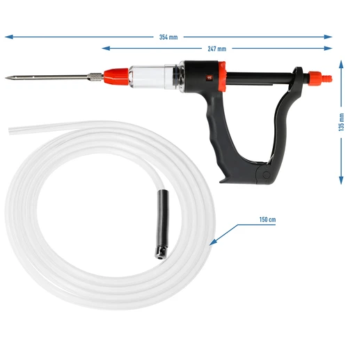 Halfautomatische vleeswareninjector met naaldenset en slang - 8 ['huisgemaakte vleeswaren', ' thuisvleeswaren', ' zelfgemaakte vlees- en vleeswarenproductie', ' ham', ' schouderham', ' worsten', ' eigen vleeswaren', ' vlees', ' zelfgemaakte culinaire producten', ' diner', ' vlees pekelen', ' injecteren', ' injectoren', ' vleesspuit', ' roestvrijstalen naalden', ' injectienaald', ' pekelen', ' roken', ' vleeswarenaccessoires', ' vleesspuit', ' roestvrijstalen naalden', ' injectienaald', ' voor vlees', ' voor pekelen']