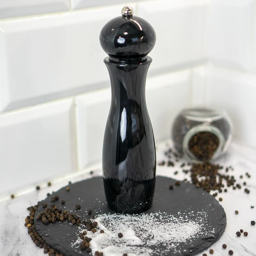 Handmatige peper- en zoutmolen, 21 cm, wit - 6 ['handmatige molen voor malen', ' pepermolen', ' gemalen peper', ' gemalen zout', ' peperkorrels', ' keramische maalstenen']