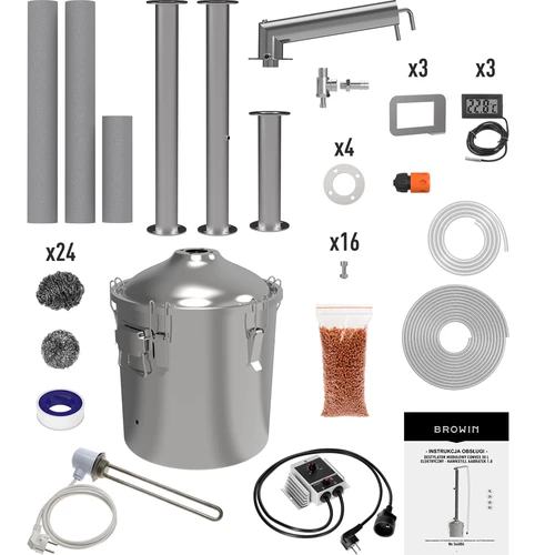 Hawkstill Aabratek 1.0 Elektrische Distilleerder, 30 L - 2 ['Browin distilleerder', ' modulaire distilleerders', ' distilleerder voor 30 L', ' modulaire distilleerder', ' Aabratek distilleerder', ' innovatieve aabratek', ' kop met uitneembare spiraal', ' Aabratek met uitneembare spiraal', ' zuivere distillaat', ' distilleerset', ' bolle deksel', ' convex type deksel', ' distilleercontainer met deksel', ' beste distilleerset', ' uitbreidbare distilleerset', ' distillatie op verschillende warmtebronnen', ' innovatieve distilleerder', ' aanbevolen distilleerder']