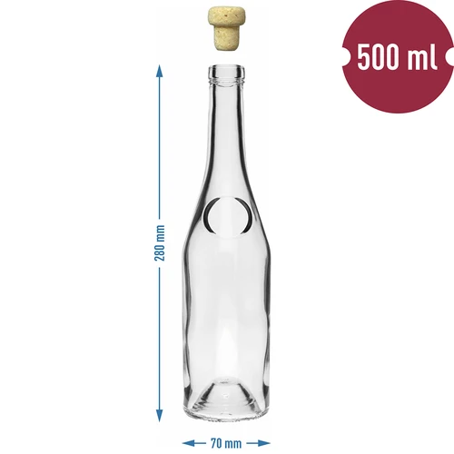 Herbowa-fles 500 ml met paddenstoelkurk, 1 stuk - 6