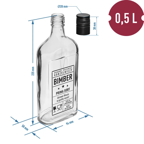 Heupfles 0,5 L met dop en opdruk Zelfgestookte Drank PRL - 5 ['fles', ' flessen', ' flessen met opdruk', ' fles voor likeuren', ' fles voor zelfgestookte drank', ' fles voor alcohol', ' fles met opdruk', ' glazen fles met opdruk en dop', ' flessen 500 ml met kurk', ' flessen voor kurk set', ' voor bruiloft', ' fles voor huisgemaakte alcohol', ' fles als cadeau', ' heupfles', ' fles met opdruk zelfgestookte drank prima sort']