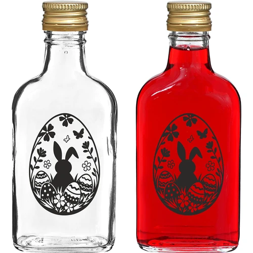 Heupfles 200 ml met schroefdop, opdruk "Paasei", 1 stuk.