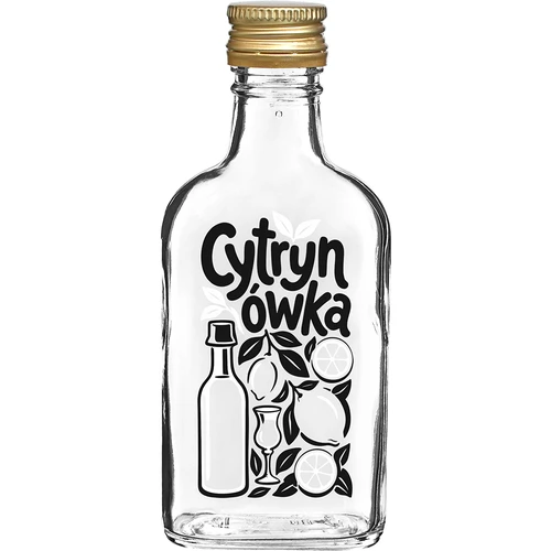 Heupfles 200 ml met schroefdop en opdruk „Cytrynówka” – design 1
