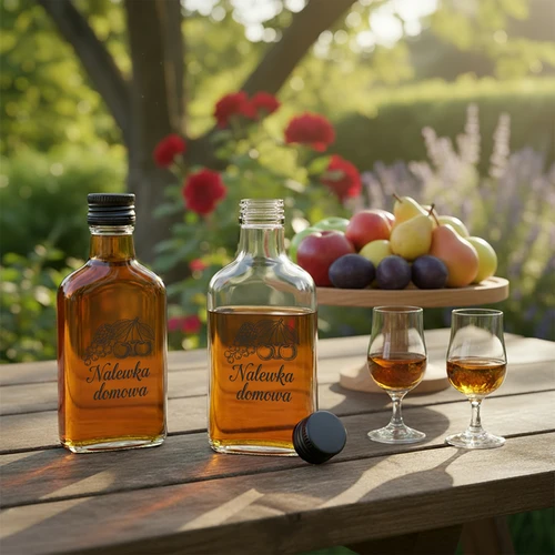 Heupfles 200 ml met schroefdop, opdruk „Nalewka domowa”, 1 stuk - 5