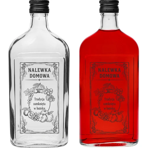 Heupfles 500 ml met schroefdop, opdruk 'Nalewka domowa', 1 stuk