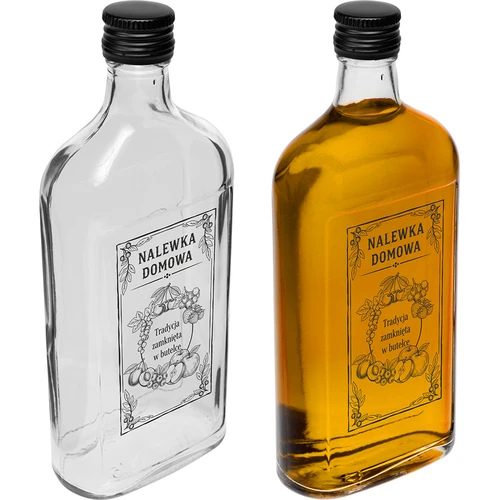 Heupfles 500 ml met schroefdop, opdruk 'Nalewka domowa', 1 stuk - 2