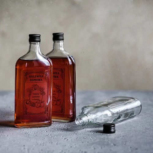 Heupfles 500 ml met schroefdop, opdruk 'Nalewka domowa', 1 stuk - 5