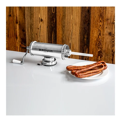 Horizontale vulmachine 1,5 kg met siliconen zuiger - 15 ['voor het vullen van worsten', ' voor zelfgemaakte worsten', ' spuit', ' gastronomische vulmachine', ' slagersapparatuur', ' worstenvuller', ' vleesvuller', ' horizontale vuller']