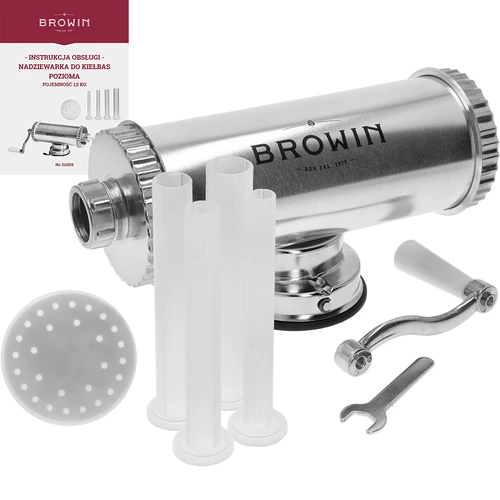 Horizontale vulmachine 1,5 kg met siliconen zuiger - 2 ['voor het vullen van worsten', ' voor zelfgemaakte worsten', ' spuit', ' gastronomische vulmachine', ' slagersapparatuur', ' worstenvuller', ' vleesvuller', ' horizontale vuller']
