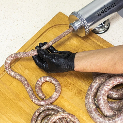 Horizontale vulmachine 1,5 kg met siliconen zuiger - 13 ['voor het vullen van worsten', ' voor zelfgemaakte worsten', ' spuit', ' gastronomische vulmachine', ' slagersapparatuur', ' worstenvuller', ' vleesvuller', ' horizontale vuller']