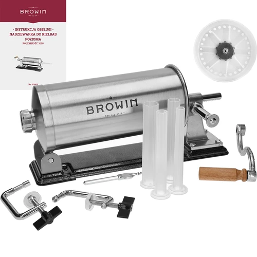 Horizontale vulmachine 3 kg - 2 ['voor het vullen van worsten', ' voor zelfgemaakte worsten', ' spuitzak', ' gastronomische vulmachine', ' slagersapparatuur', ' grote vulmachine', ' worstenvuller', ' vleesvuller', ' horizontale vuller']