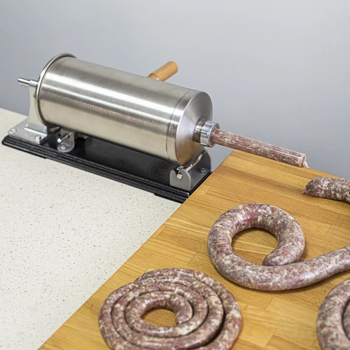 Horizontale vulmachine 3 kg - 15 ['voor het vullen van worsten', ' voor zelfgemaakte worsten', ' spuitzak', ' gastronomische vulmachine', ' slagersapparatuur', ' grote vulmachine', ' worstenvuller', ' vleesvuller', ' horizontale vuller']