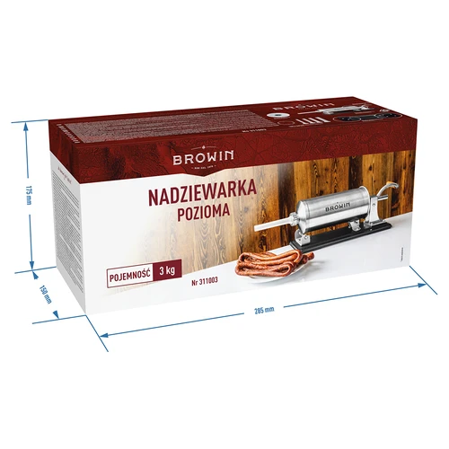 Horizontale vulmachine 3 kg - 12 ['voor het vullen van worsten', ' voor zelfgemaakte worsten', ' spuitzak', ' gastronomische vulmachine', ' slagersapparatuur', ' grote vulmachine', ' worstenvuller', ' vleesvuller', ' horizontale vuller']