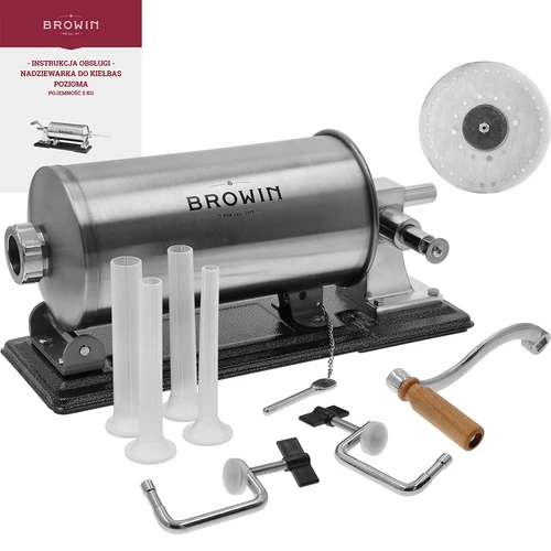 Horizontale vulmachine 5 kg  - 1 ['voor het vullen van worsten', ' voor zelfgemaakte worsten', ' spuitzak', ' gastronomische vulmachine', ' slagersapparatuur', ' grote vulmachine', ' worstenvuller', ' vleesvuller', ' horizontale vuller']