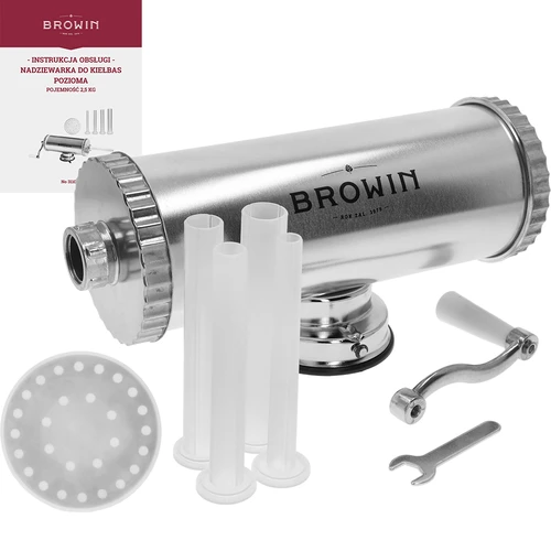 Horizontale worstopper 2,5 kg met siliconen zuiger - 2 ['worstopper voor vleeswaren', ' worstopper voor worst', ' worstopper voor vleeswaren', ' horizontale worstopper', ' worstspuit', ' vleesspuit', ' huishoudelijke worstopper', ' gastronomische worstopper', ' slagersapparatuur', ' worstvuller', ' vleesvuller', ' horizontale vuller']