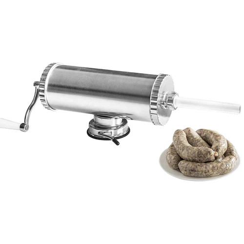 Horizontale worstopper 2,5 kg met siliconen zuiger - 5 ['worstopper voor vleeswaren', ' worstopper voor worst', ' worstopper voor vleeswaren', ' horizontale worstopper', ' worstspuit', ' vleesspuit', ' huishoudelijke worstopper', ' gastronomische worstopper', ' slagersapparatuur', ' worstvuller', ' vleesvuller', ' horizontale vuller']
