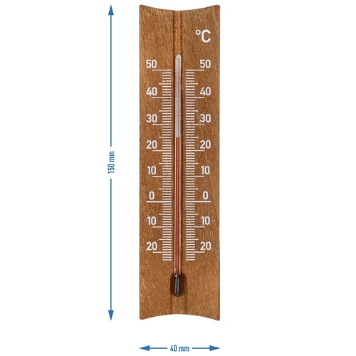 Houten kamertemperatuurmeter (-20 tot +50°C), donkerbruin, 15cm - 5 ['interne thermometer', ' kamertemperatuurmeter', ' thermometer voor binnen', ' huistemperatuurmeter', ' thermometer', ' houten kamertemperatuurmeter', ' thermometer met duidelijke schaal', ' thermometer met versterkte capillair']