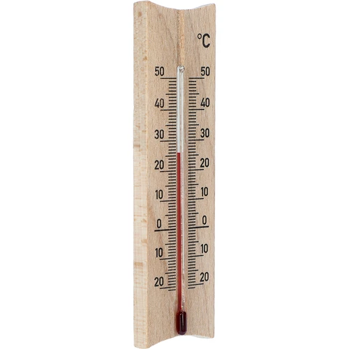 Houten kamerthermometer (-20 tot +50°C), lichtbruin, 15 cm - 2 ['binnen thermometer', ' kamerthermometer', ' thermometer voor binnen', ' huiskamerthermometer', ' thermometer', ' houten kamerthermometer', ' thermometer met duidelijke schaal', ' thermometer met versterkte capillair']