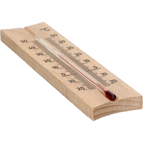 Houten kamerthermometer (-20 tot +50°C), lichtbruin, 15 cm - 4 ['binnen thermometer', ' kamerthermometer', ' thermometer voor binnen', ' huiskamerthermometer', ' thermometer', ' houten kamerthermometer', ' thermometer met duidelijke schaal', ' thermometer met versterkte capillair']