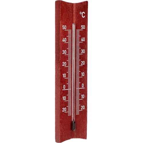 Houten kamerthermometer (-20 tot +50°C), mahoniekleur, 15 cm - 2 ['binnen thermometer', ' kamerthermometer', ' thermometer voor binnen', ' huiskamerthermometer', ' thermometer', ' houten kamerthermometer', ' thermometer met duidelijke schaal', ' thermometer met versterkte capillair']