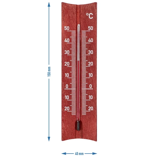 Houten kamerthermometer (-20 tot +50°C), mahoniekleur, 15 cm - 5 ['binnen thermometer', ' kamerthermometer', ' thermometer voor binnen', ' huiskamerthermometer', ' thermometer', ' houten kamerthermometer', ' thermometer met duidelijke schaal', ' thermometer met versterkte capillair']