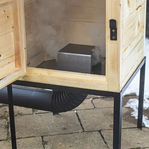 Houten rookkast 60 cm, met vuurhaard - 8