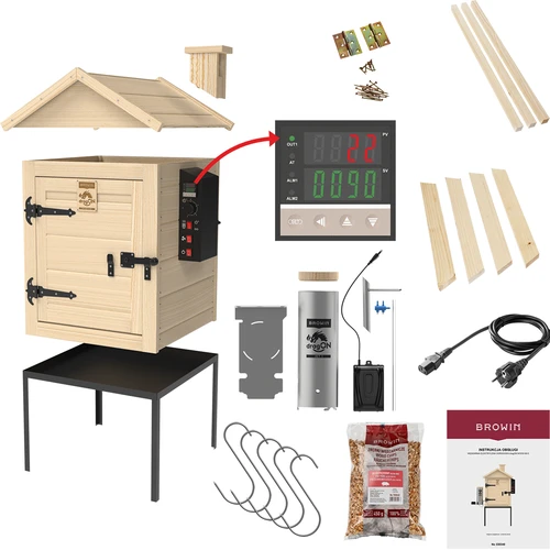 Houten rookoven 115 L dragON Wood 60E, met elektrische verwarmingsmodule en controller