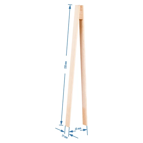 Houten tang, 22 cm - 2 ['keukentangen', ' kooltangen', ' komkommertangen', ' koolzuur', ' komkommerzuur', ' vleestangen', ' steaktangen', ' grilltangen', ' grilltangen', ' grillaccessoires']