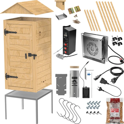 Houten tuinrokerij 200 L – dragON Wood 100E met elektrische verwarmingsmodule en controller - 3 ['roken', ' eenvoudige rokerijen', ' elektrische rokerij', ' rokerij met bedieningspaneel', ' voordelen van roken met een controller', ' houten rokerij', ' tuinrokerij', ' beste rokerij', ' rokerij met controller', ' hoe te roken', ' welke rokerij te kopen', ' zelfgemaakte vleeswaren', ' rokerij van 200 L', ' hoge rokerij', ' ruime rokerij', ' rokerij met rookgenerator', ' roken met rook', ' rookgenerator voor roken', ' rookchips voor roken', ' nieuwigheden voor roken', ' professioneel roken', ' eenvoudig roken', ' hoe een elektrische rokerij te gebruiken']