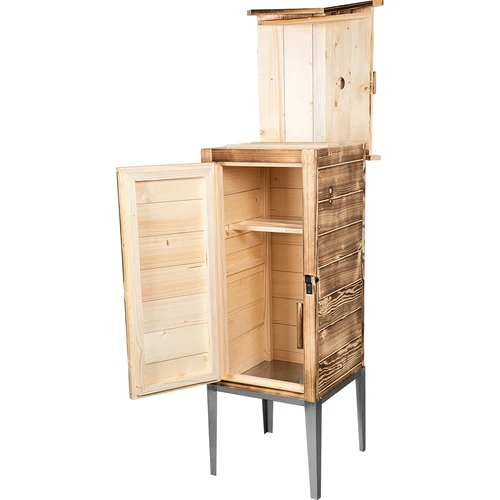 Houtgestookte rookkamer - van vurenhout, 200 L, met roestvrijstalen onderstel - 3