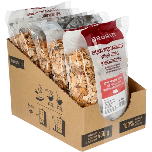 Houtsnippers voor roken/grillen van varkensvlees - mix (70% els, 30% beuk), 450 g, kl.10 - 2