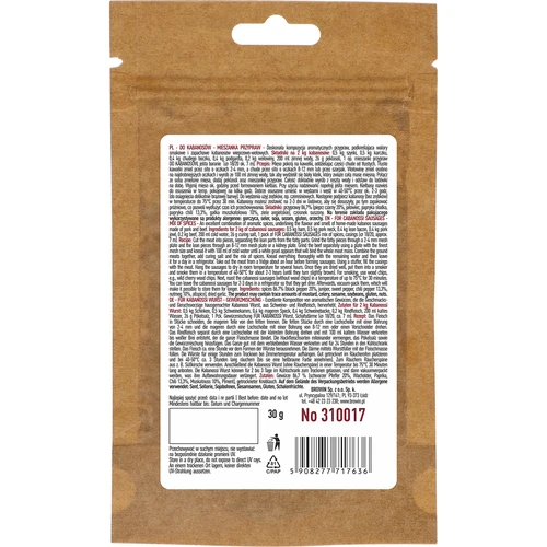 Huisgemaakte kruidenmix voor kabanosy, 30 g - 2 ['huisgemaakte kabanosy', ' kabanosy recept', ' kabanosy kruiden', ' natuurlijke kruiden', ' kruiden zonder conserveermiddelen', ' huisgemaakte worsten', ' kabanosy snacks', ' black weekend']