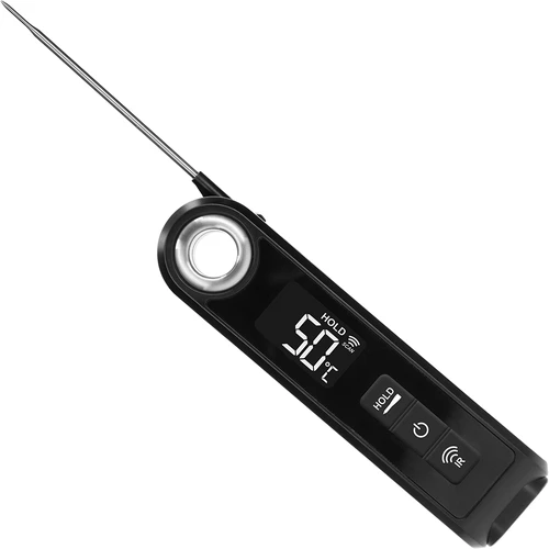 Infrarood keukenthermometer, compact, met inklapbare sonde - 3 ['keukenthermometer', ' voedselthermometer', ' voor koken', ' voor roken', ' voor bakken', ' vleesthermometer', ' gebakthermometer', ' universele thermometer', ' beste keukenthermometer', ' thermometer met sonde', ' infraroodthermometer', ' keukenthermometer', ' cadeau-idee']