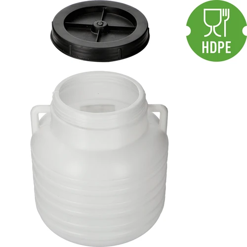 Ingelegde Groente Vat 10L - wit, handvatten - 2 ['vat voor kool', ' vat voor fermentatie', ' vat voor ingelegde groenten', ' ingelegde groente', ' kool', ' komkommers', ' voor komkommers', ' aardewerk', ' aardewerk met deksel', ' vat met deksel']