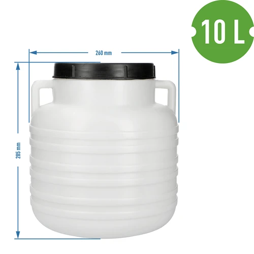 Ingelegde Groente Vat 10L - wit, handvatten - 8 ['vat voor kool', ' vat voor fermentatie', ' vat voor ingelegde groenten', ' ingelegde groente', ' kool', ' komkommers', ' voor komkommers', ' aardewerk', ' aardewerk met deksel', ' vat met deksel']