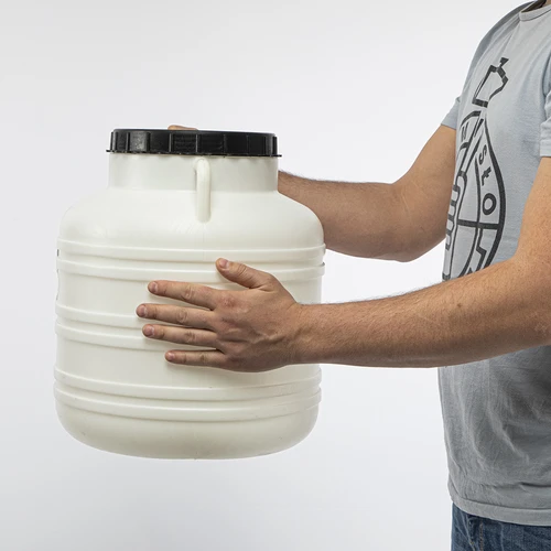 Ingelegde Groente Vat 30L - wit, handvatten - 9 ['vat voor kool', ' vat voor fermentatie', ' vat voor ingelegde groenten', ' ingelegde groente', ' kool', ' komkommers', ' vat met deksel']