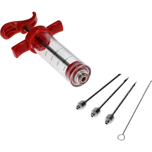 Injectiespuit 30ml + 3 naalden + reiniger - 2 ['huisgemaakte vleeswaren', ' huisgemaakte vleeswarenproductie', ' zelfgemaakte vlees- en vleeswarenproductie', ' ham', ' schouderham', ' eigen vleeswaren', ' vlees', ' zelfgemaakte producten', ' diner', ' vlees pekelen', ' injecteren', ' injectoren', ' vleesspuit', ' roestvrijstalen naalden', ' injectienaald', ' pekelen', ' onvoldoende pekelen', ' grijze vlekken in vleeswaren', ' roken']