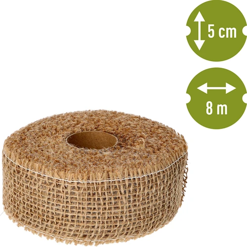 Jute band 5 cm / 8 m - 4 ['jute tape', ' jute band', ' tape for tomatoes', ' tape for cucumbers', ' natural tape', ' eco tape', ' binding tape', ' craft tape', ' jute ribbon']