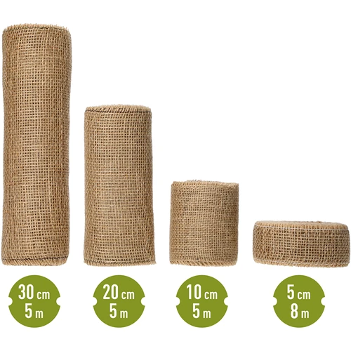 Jute stof 20 cm / 5 m - 17 ['jute stof', ' jute doek', ' stof voor boom bescherming', ' natuurlijke jute stof', ' eco jute stof', ' stof voor binden', ' stof voor handwerk']