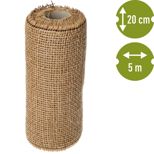 Jute stof 20 cm / 5 m - 4 ['jute stof', ' jute doek', ' stof voor boom bescherming', ' natuurlijke jute stof', ' eco jute stof', ' stof voor binden', ' stof voor handwerk']